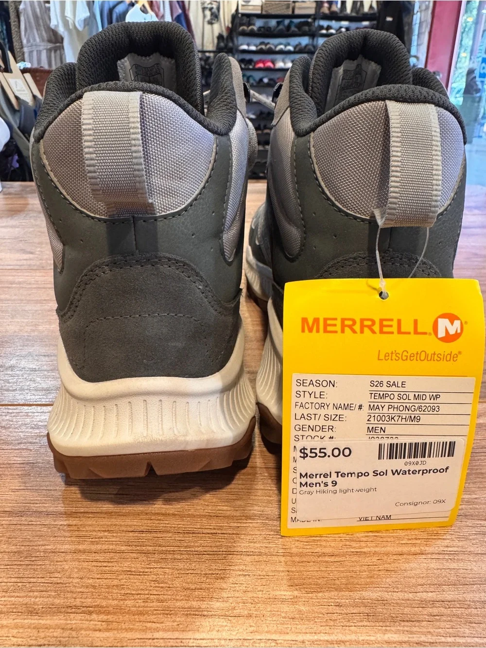 *New* Merrell Tempo Sol Hiking Sneakers US Sz 9 / Eur 43 (fits like 10) - Gray